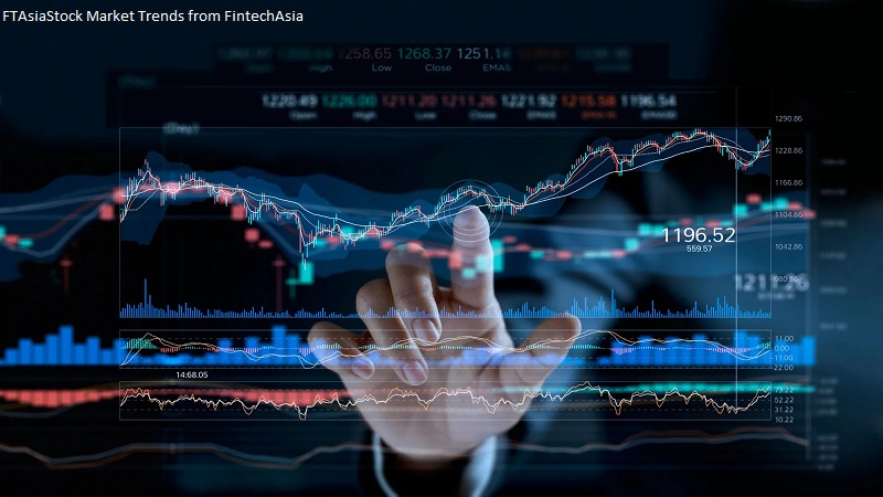 FTAsiaStock Market Trends from FintechAsia showing a financial analyst monitoring AI-driven Asian stock market charts and investment data