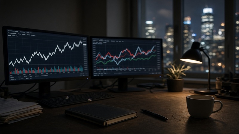 FTAsiaStock business news displayed on financial market charts in a modern office